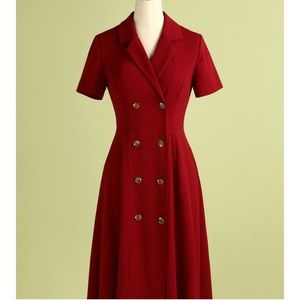 NEW ZAPAKA Burgundy Vintage Dress XS